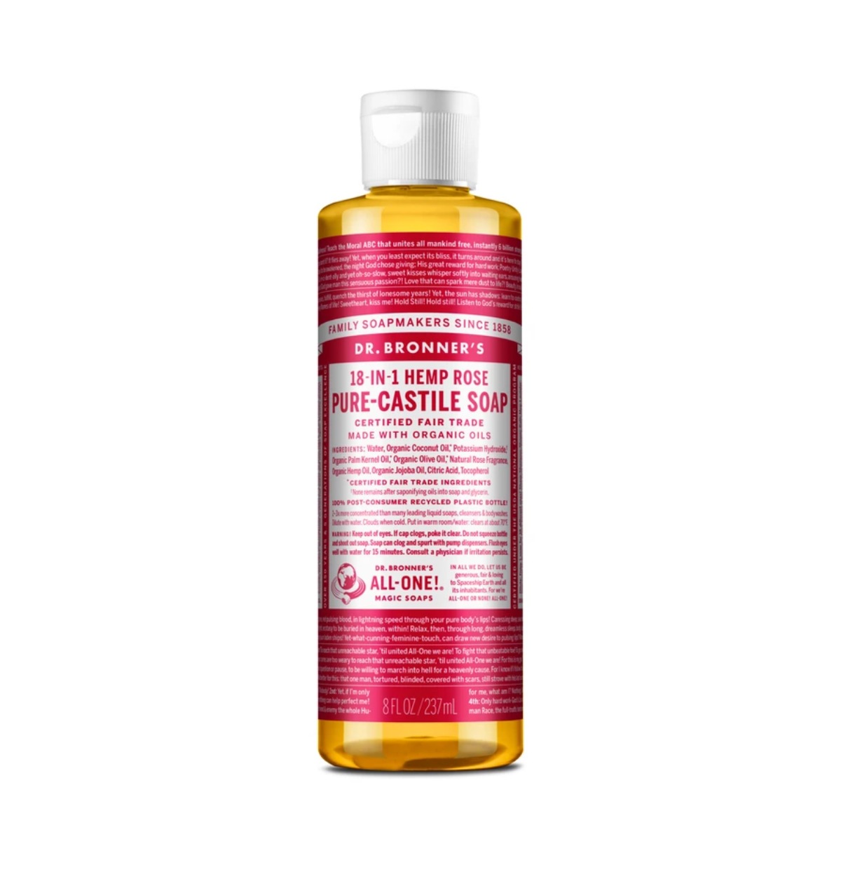 Dr Bronners Rose Oil Castile Soap
