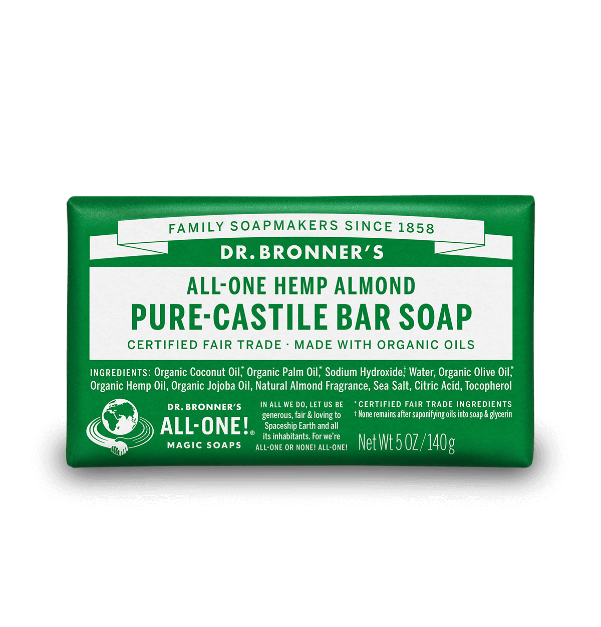 Dr Bronners Almond Magic Bar Soap 140g