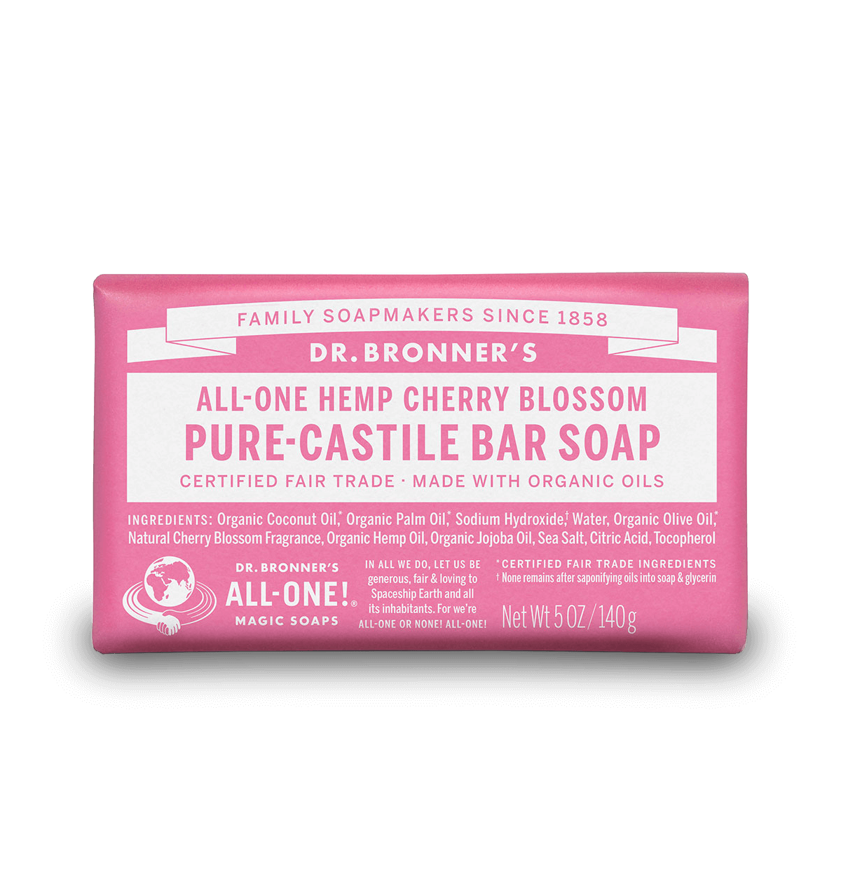Dr Bronners Cherry Blossom Magic Bar Soap 140g