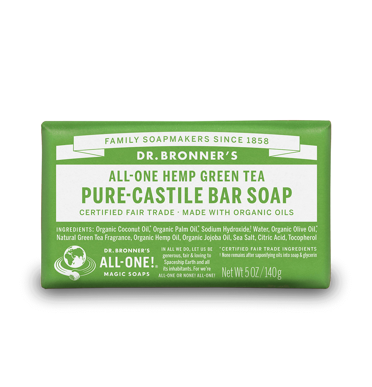 Dr Bronners Green Tea Magic Bar Soap 140g