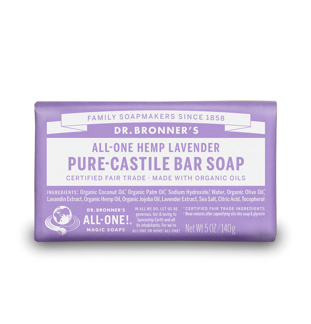 Dr Bronners Lavender Magic Bar Soap 140g
