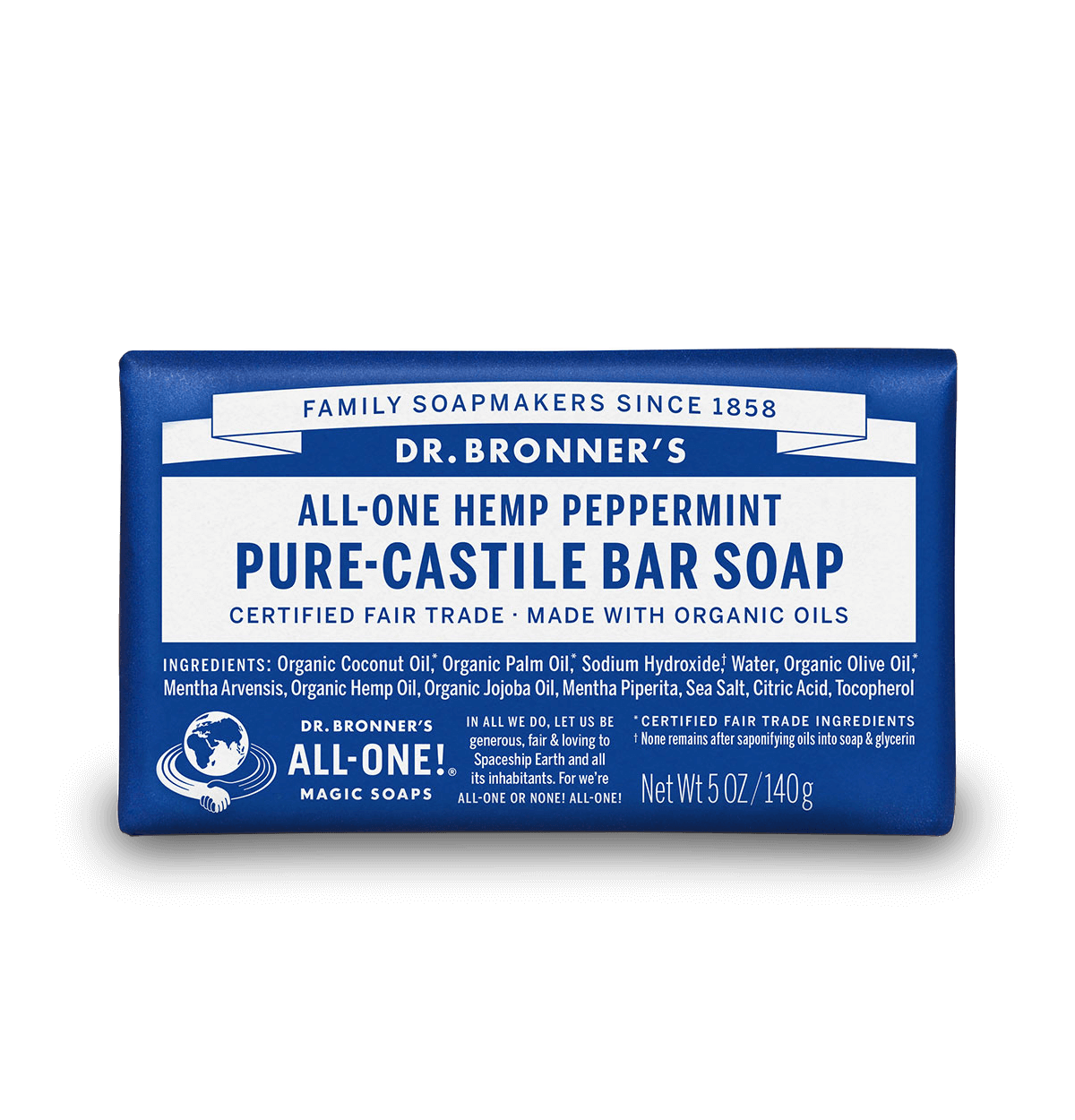 Dr Bronners Peppermint Magic Bar Soap 140g