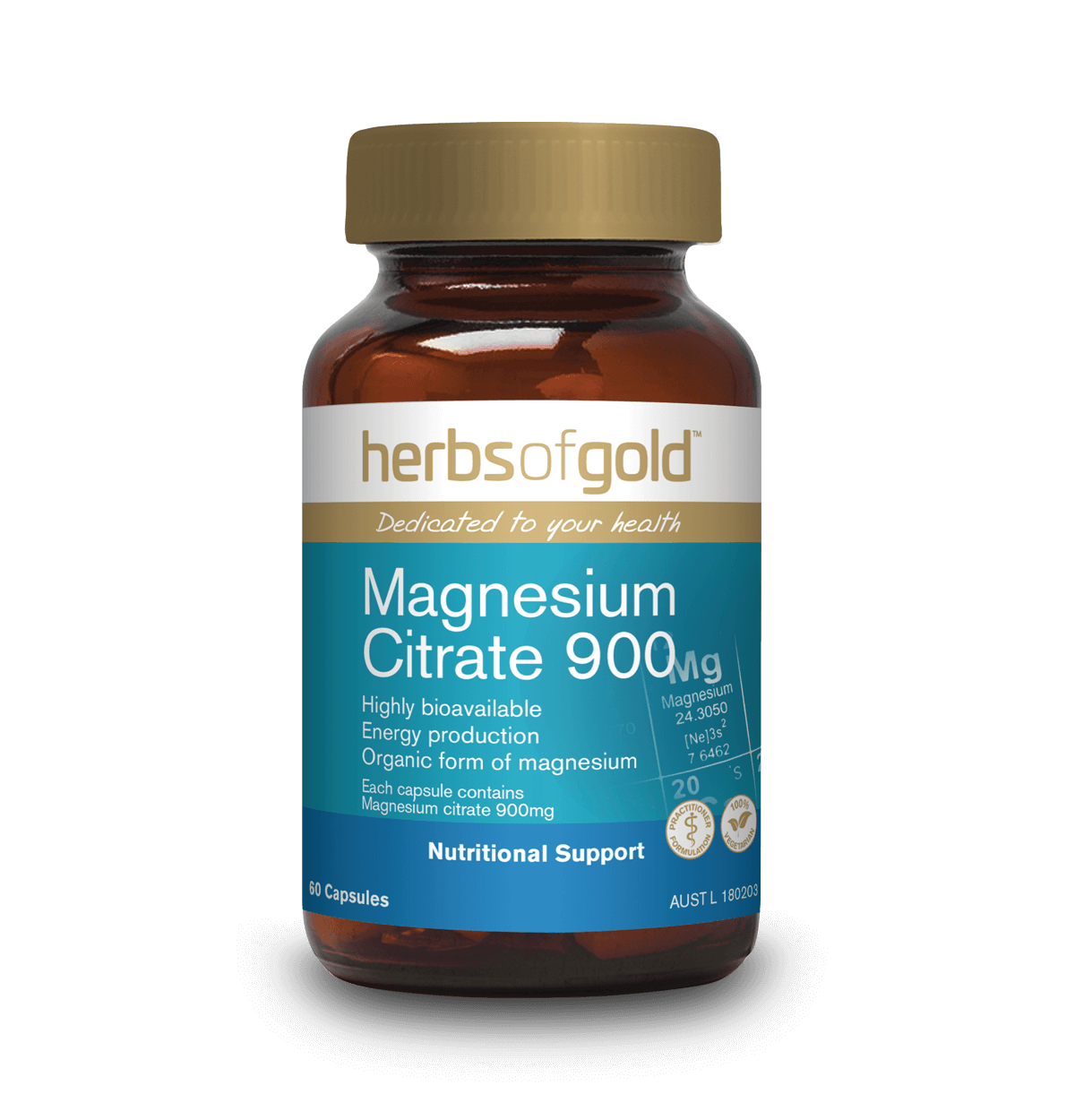 Herbs of Gold Magnesium Citrate 900 60 Vege-Caps
