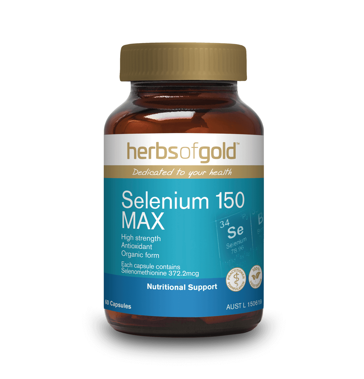 Herbs of Gold Selenium 150 Max 60 Vege-Tabs