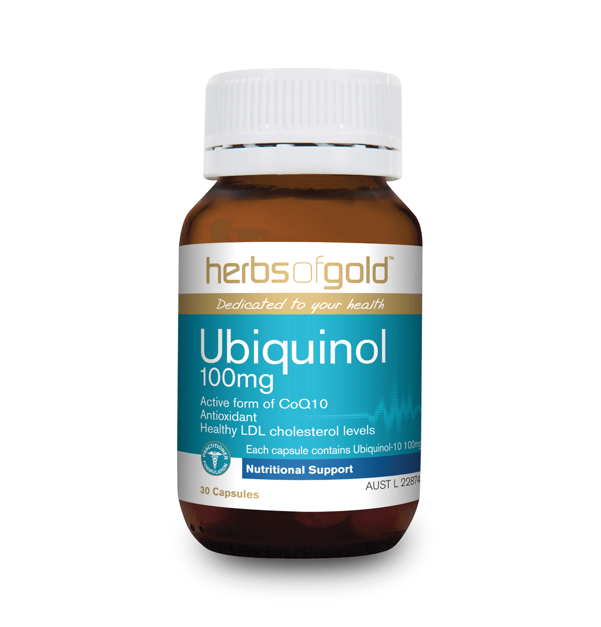 Herbs of Gold Ubiquinol 100mg 30 Caps