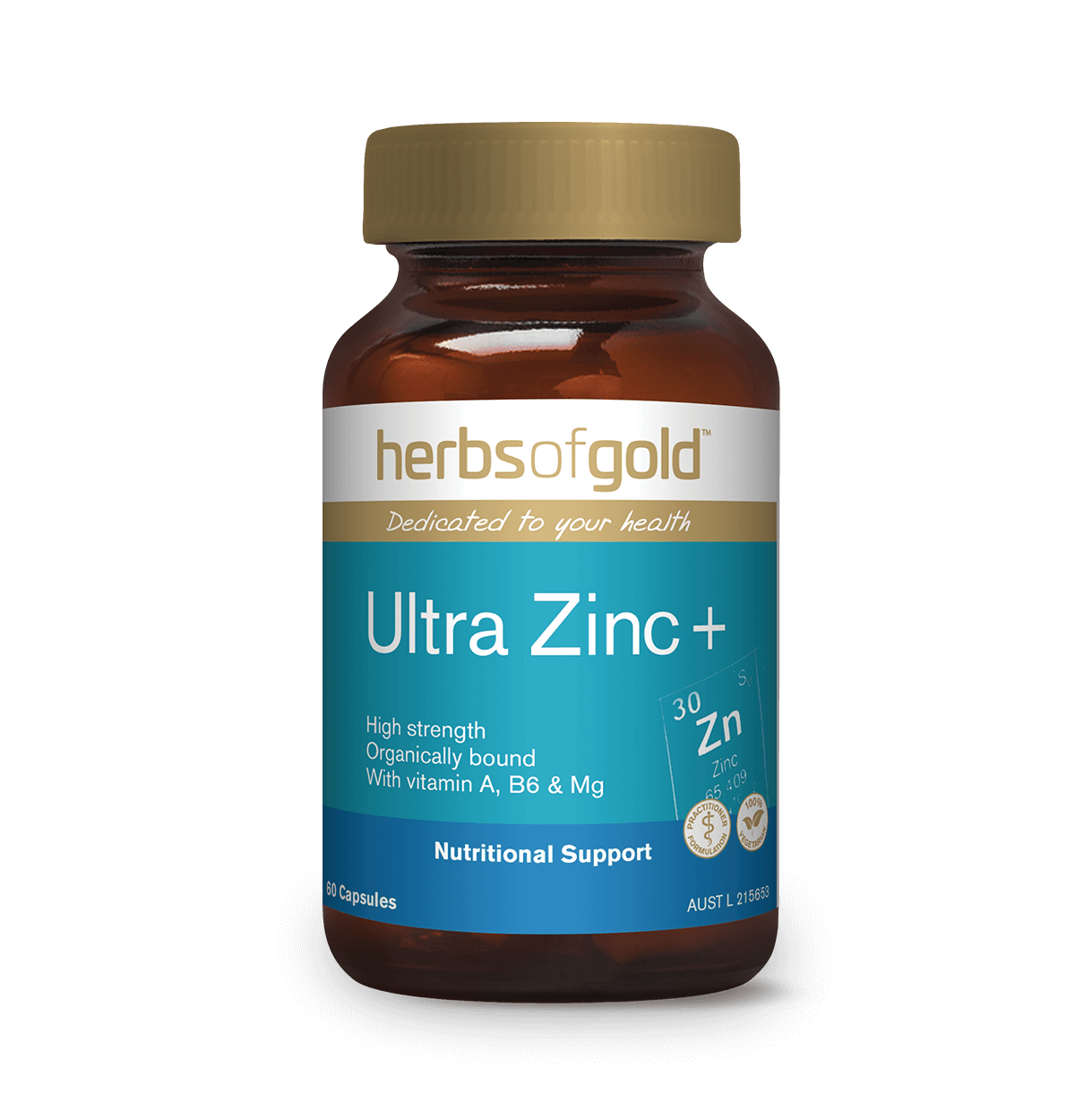 Herbs of Gold Ultra Zinc Plus 60 Vege-Caps