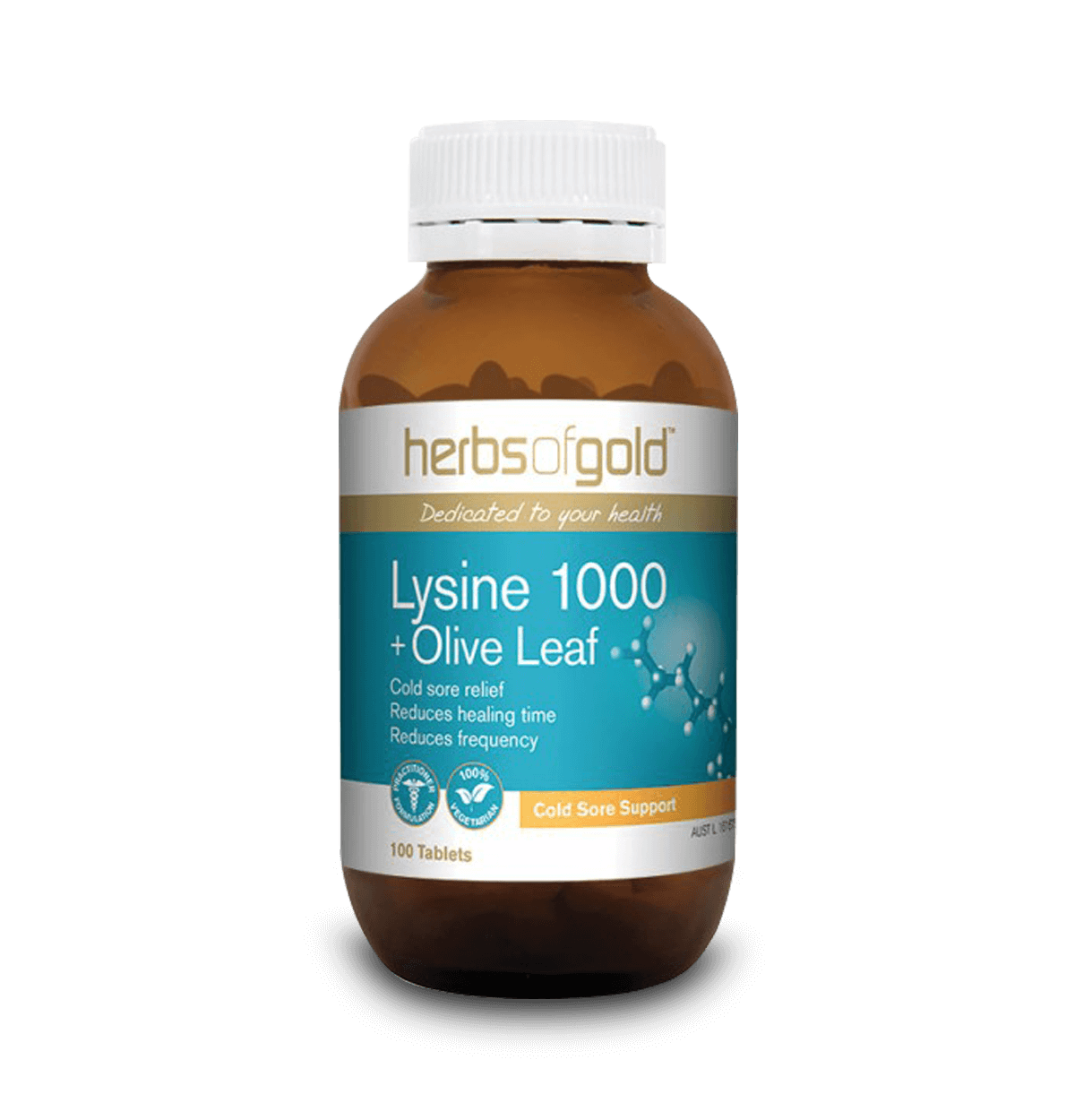 Herbs of Gold Lysine 1000+ Olive Leaf 100T