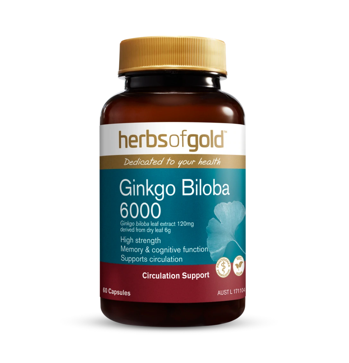 Herbs of Gold Ginkgo Biloba 6000 120