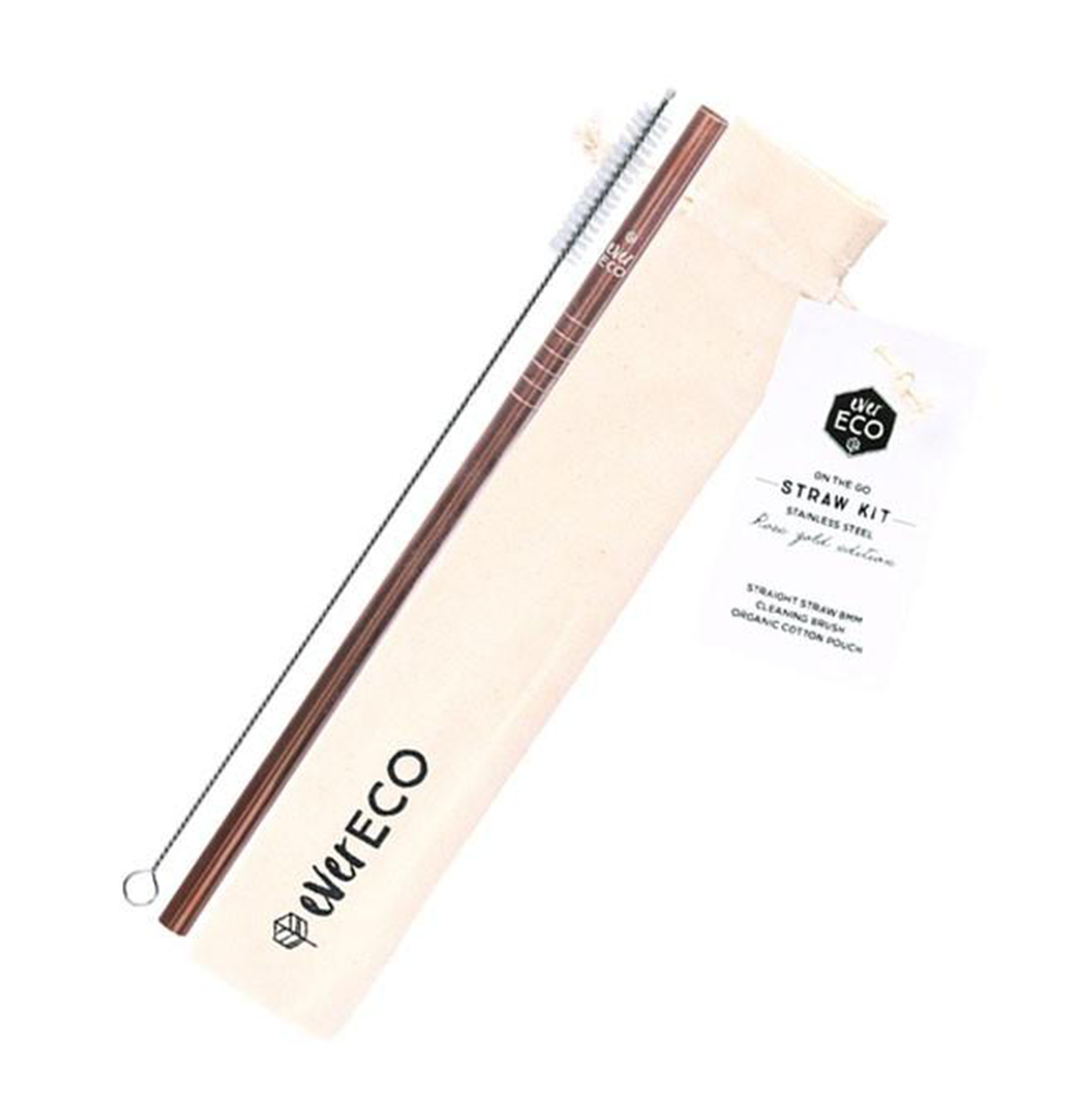 Straight On - The-Go Straw Kit - Rose Gold 1 Pack
