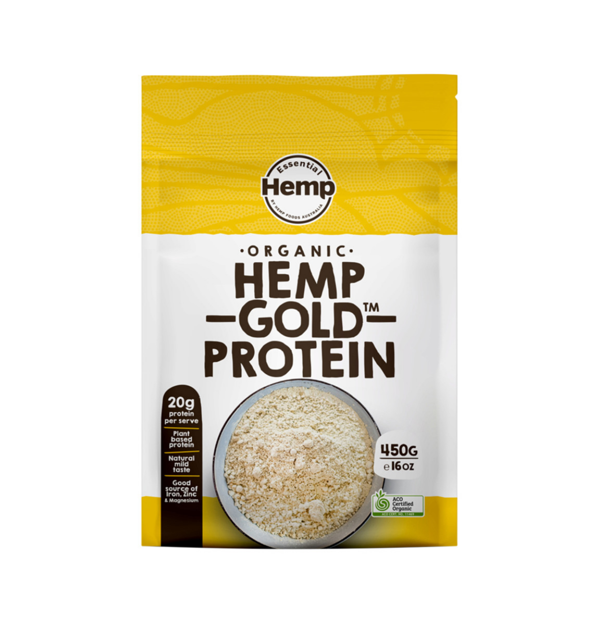Image of Essential Hemp Organic Hemp Protein Gold Powder 450g e Qe Lt Natural L 