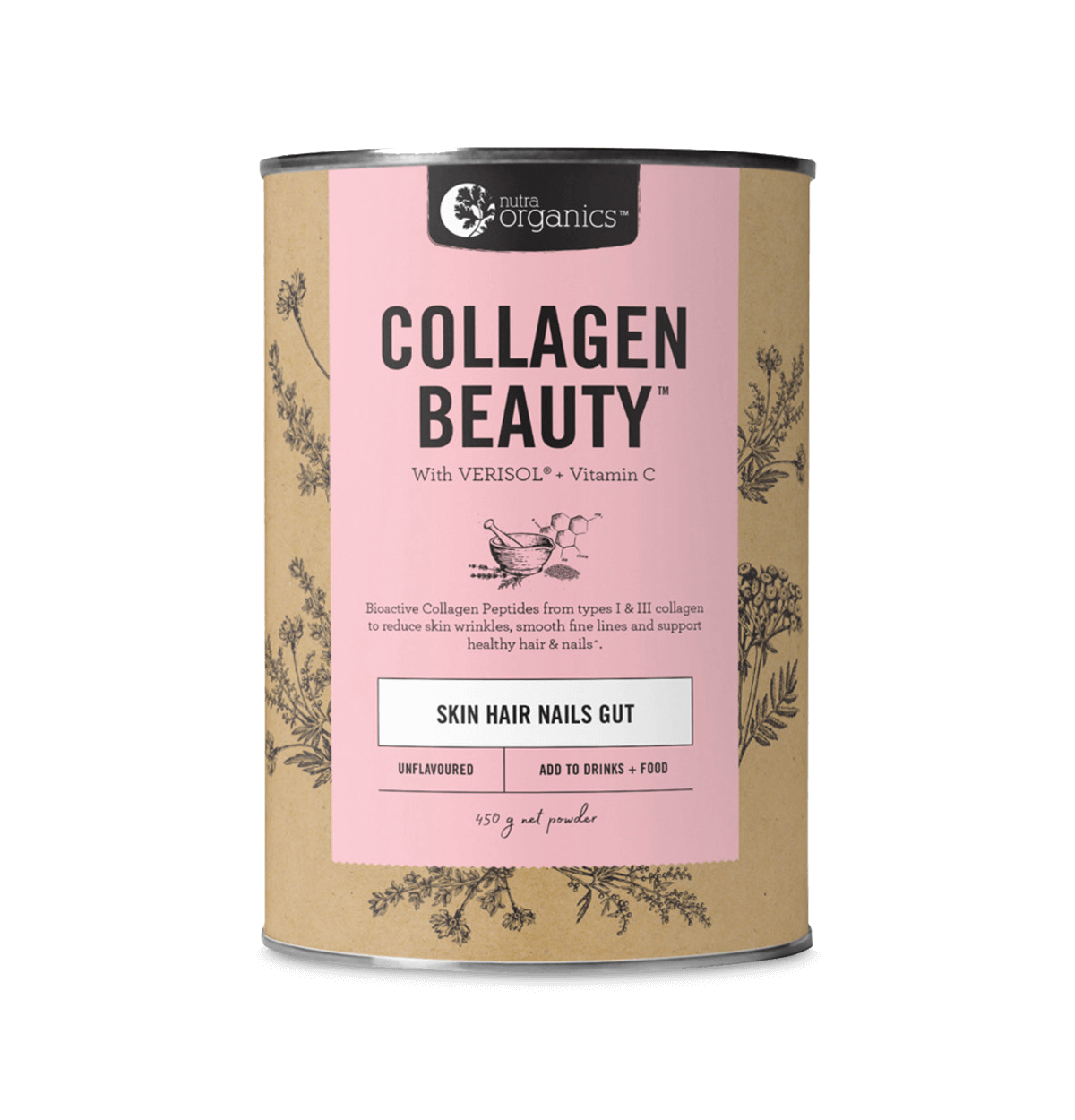 Image of Nutra Organics Collagen Beauty Skin Hair Nails 450g