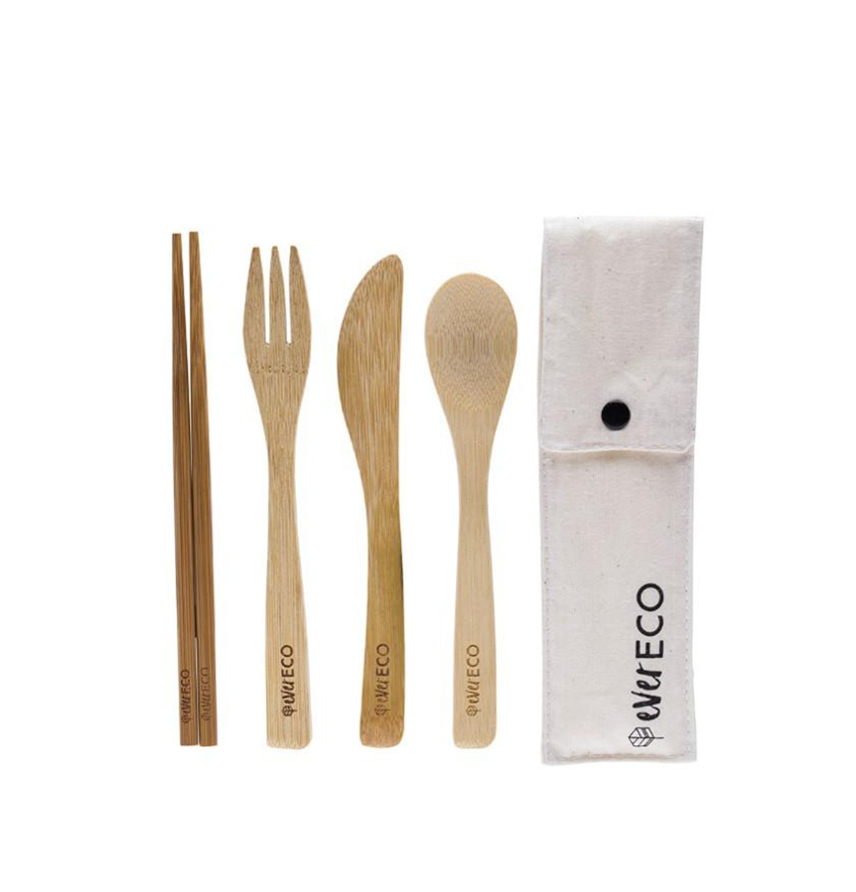 Ever Eco Bamboo Cutlery Set With Chopsticks