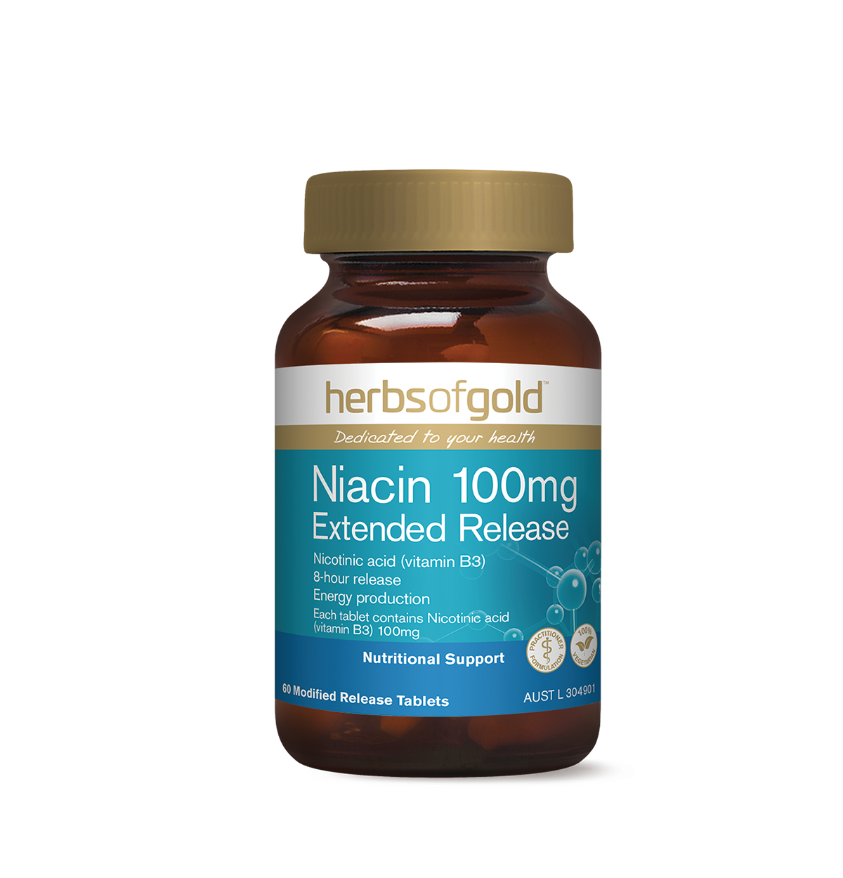 Herbs of Gold Niacin 100mg Extended Release 60t