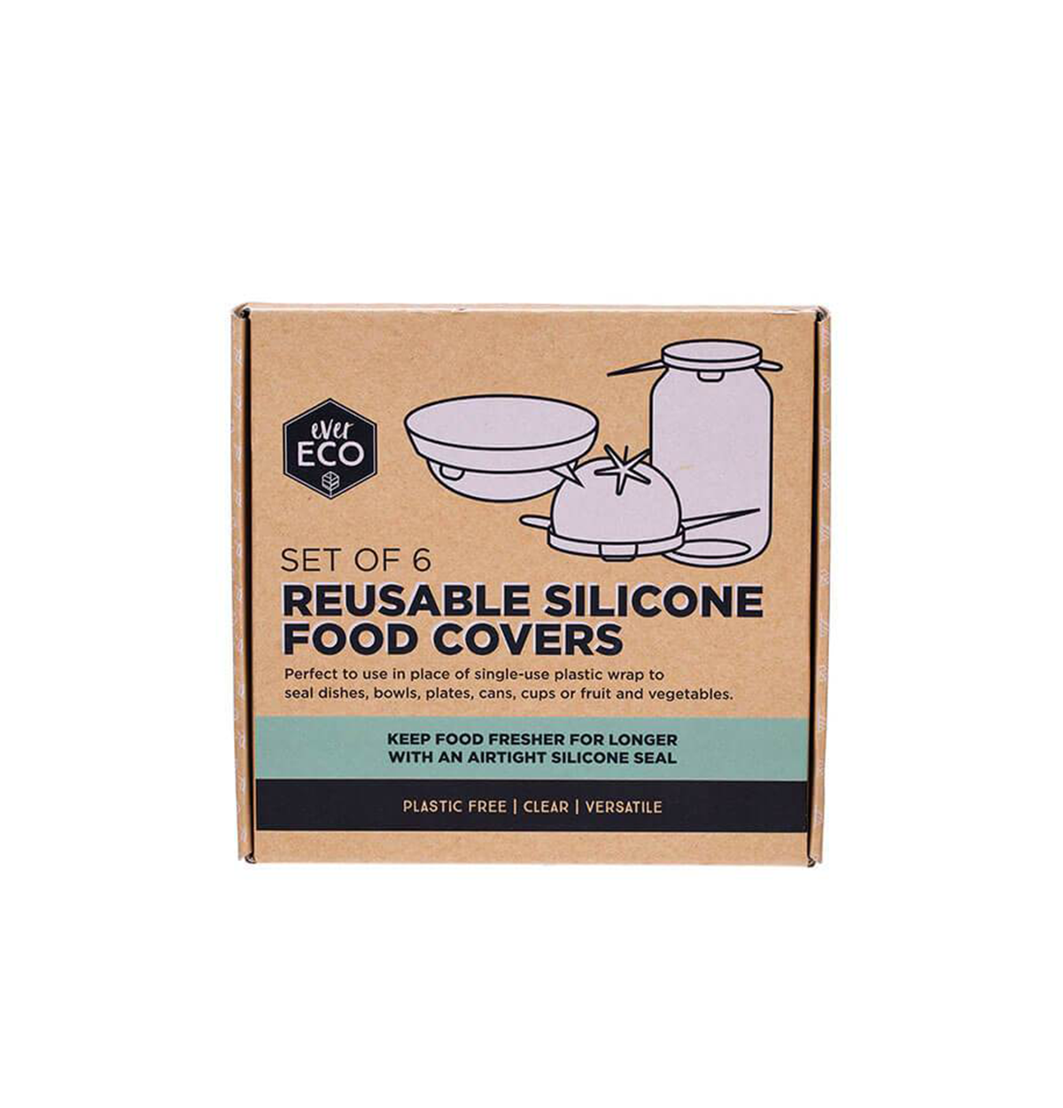 Ever Eco Reusable Silicone Food Covers Set of 6-0