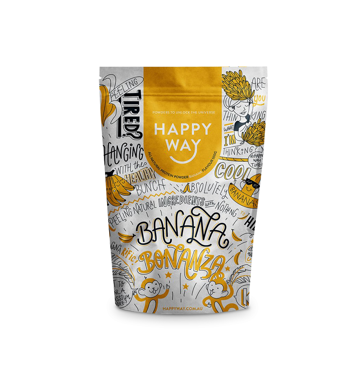 HAPPY WAY Whey Protein Powder Banana 500g-0