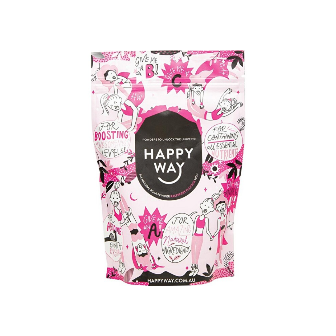 HAPPY WAY BCAA Powder Raspberry 300g-0