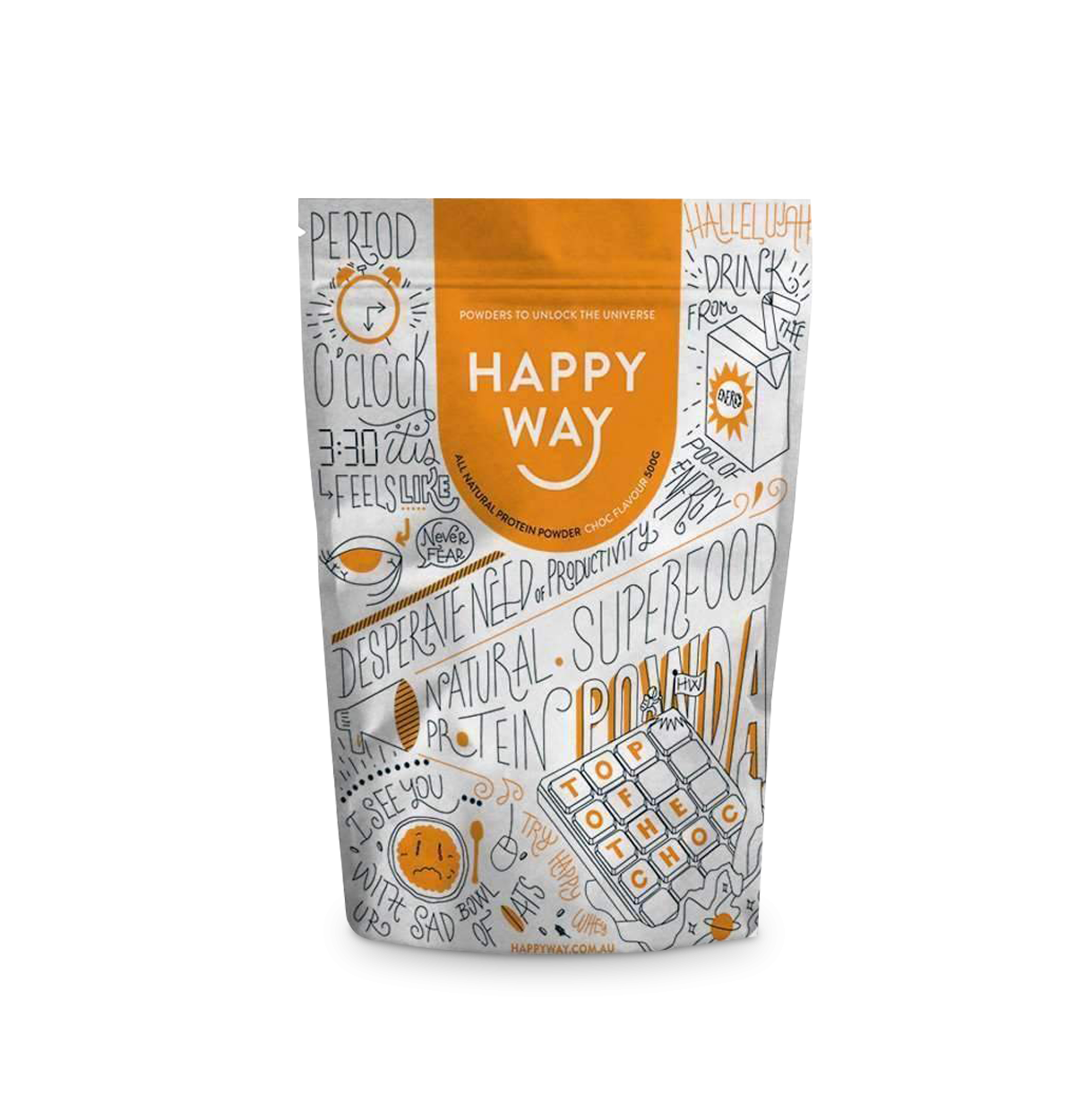 HAPPY WAY Whey Protein Powder Chocolate 500g-0