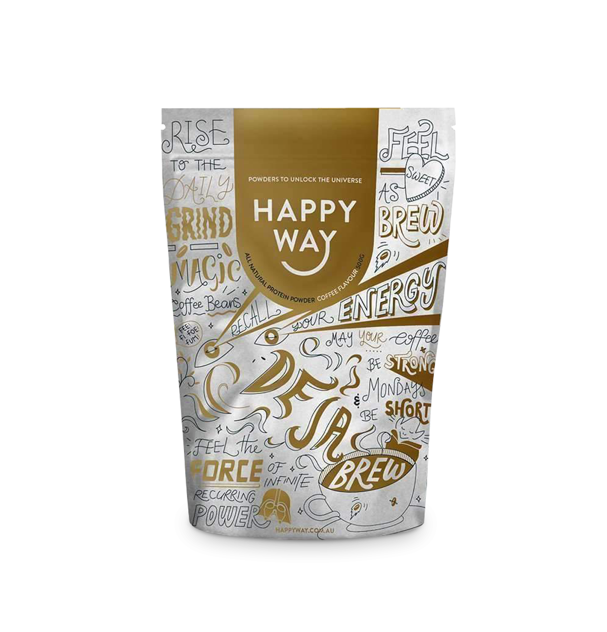 HAPPY WAY Whey Protein Powder Coffee 500g-0