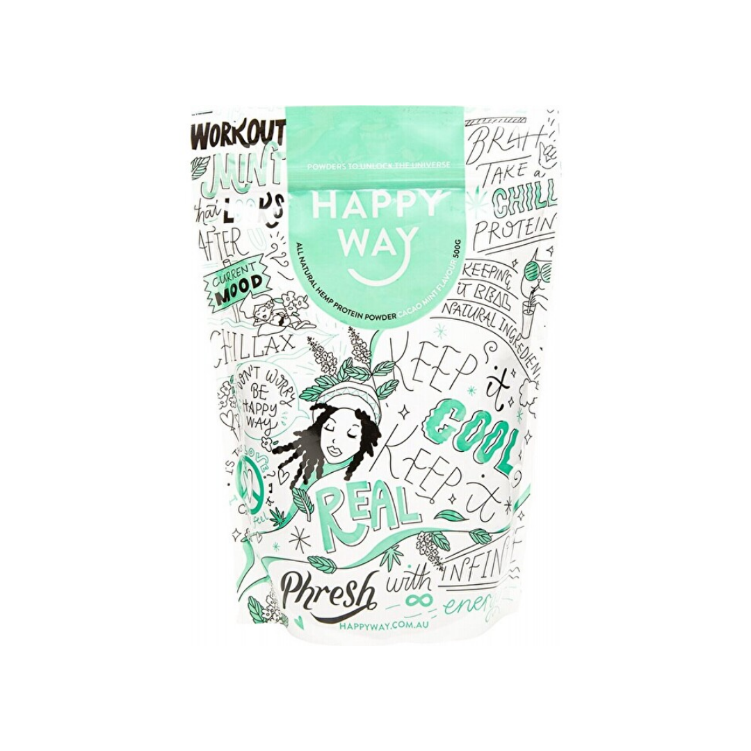 HAPPY WAY Hemp Protein Powder Cacao Mint 500g-0