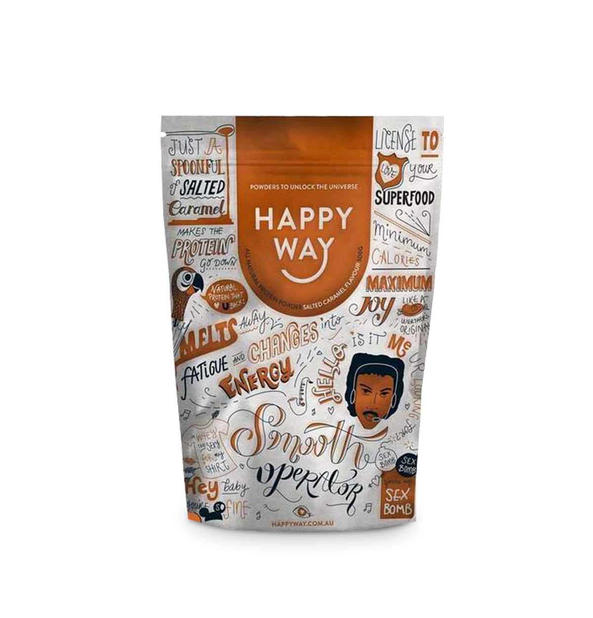 Happy Way Whey Protein Powder Salted Caramel 500g 7923