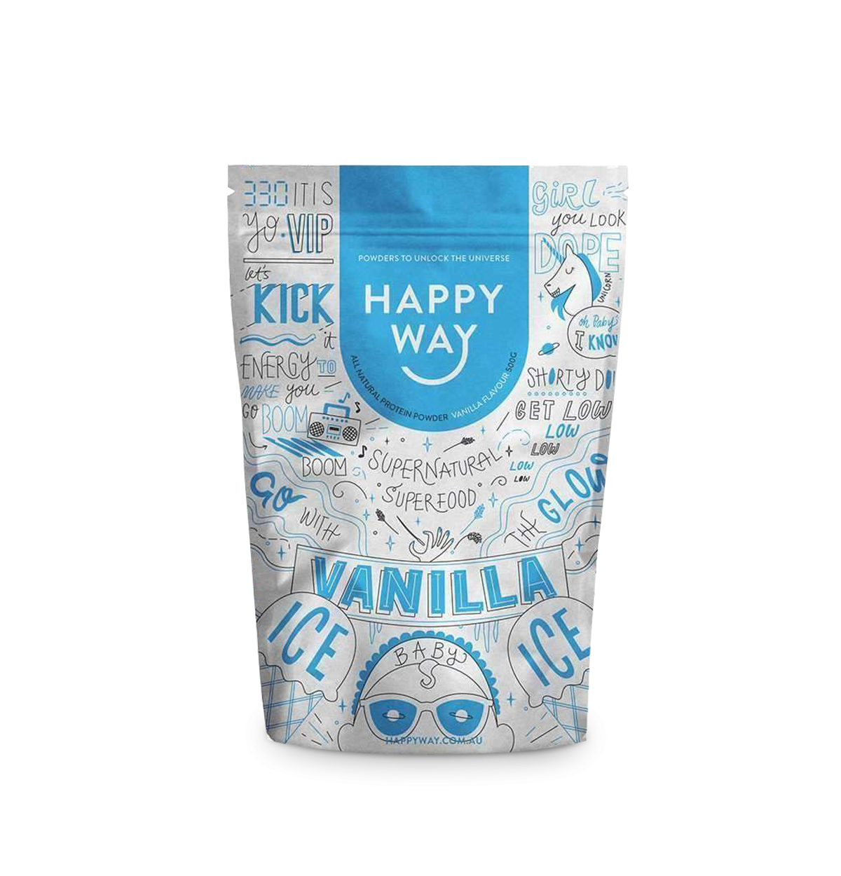 Image of HAPPY WAY Whey Protein Powder  Vanilla 500g