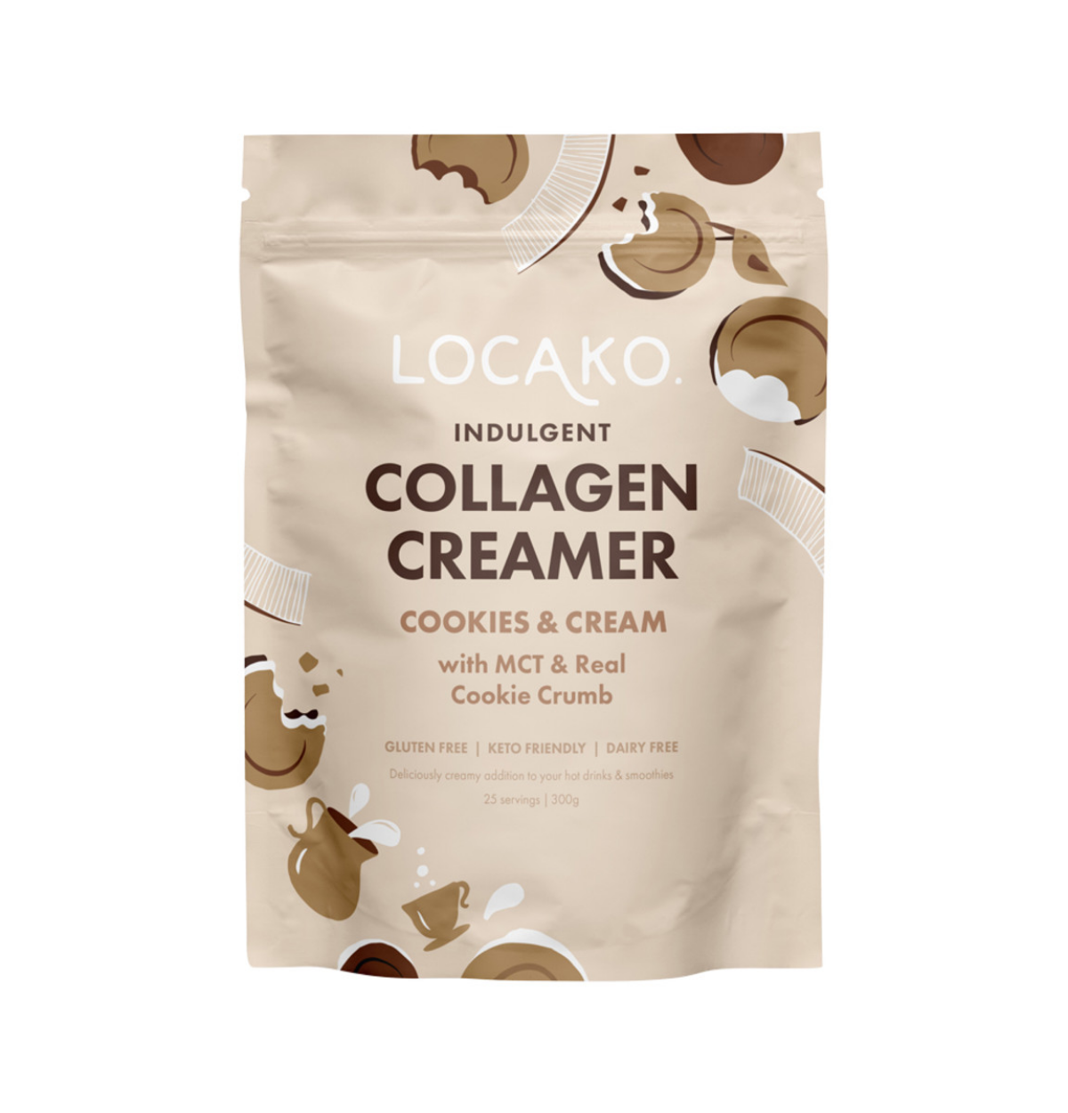 Locako Collagen Creamer Indulgent (Cookies and Cream) 300g-0