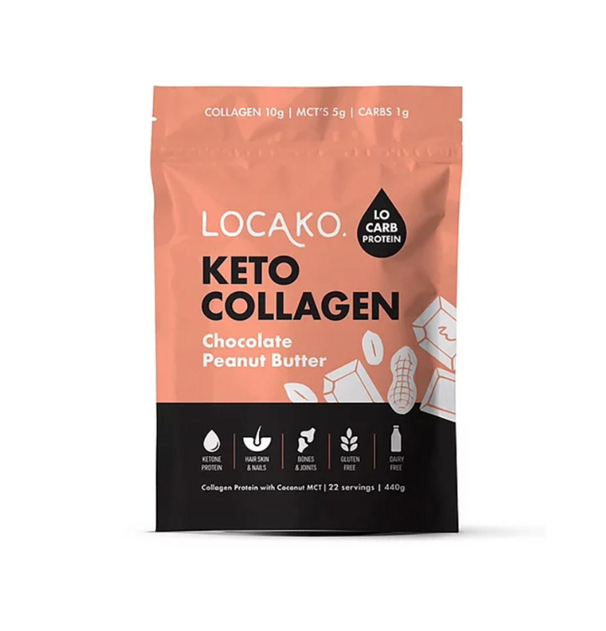 Locako Keto Collagen Chocolate Peanut Butter 440g-0