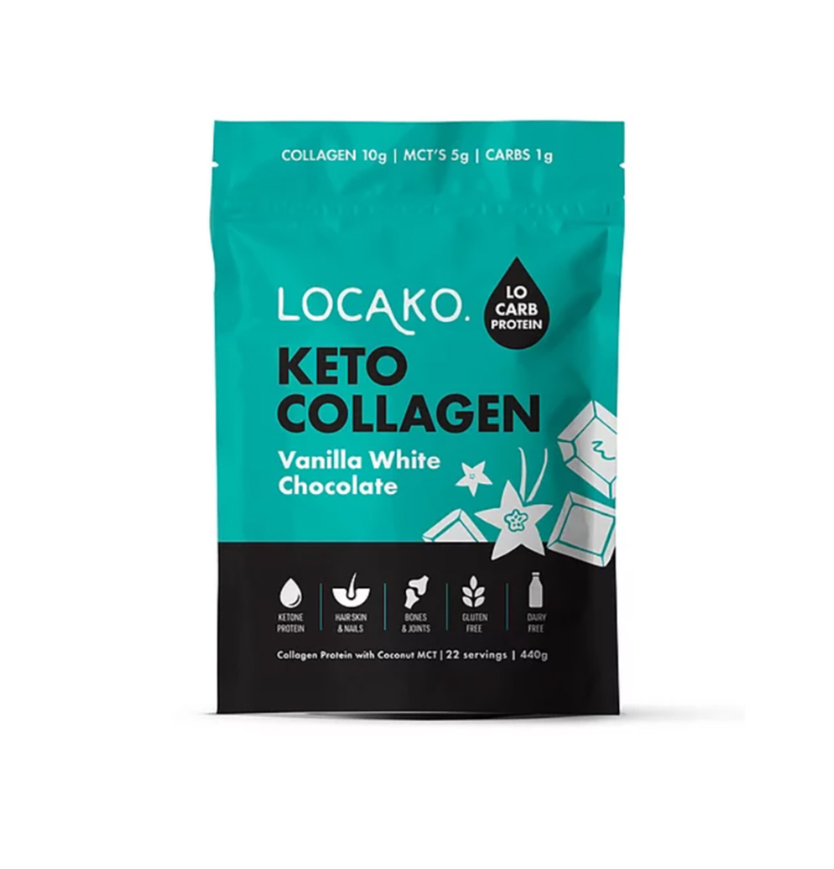Locako Keto Collagen Vanilla White Chocolate 440g-0