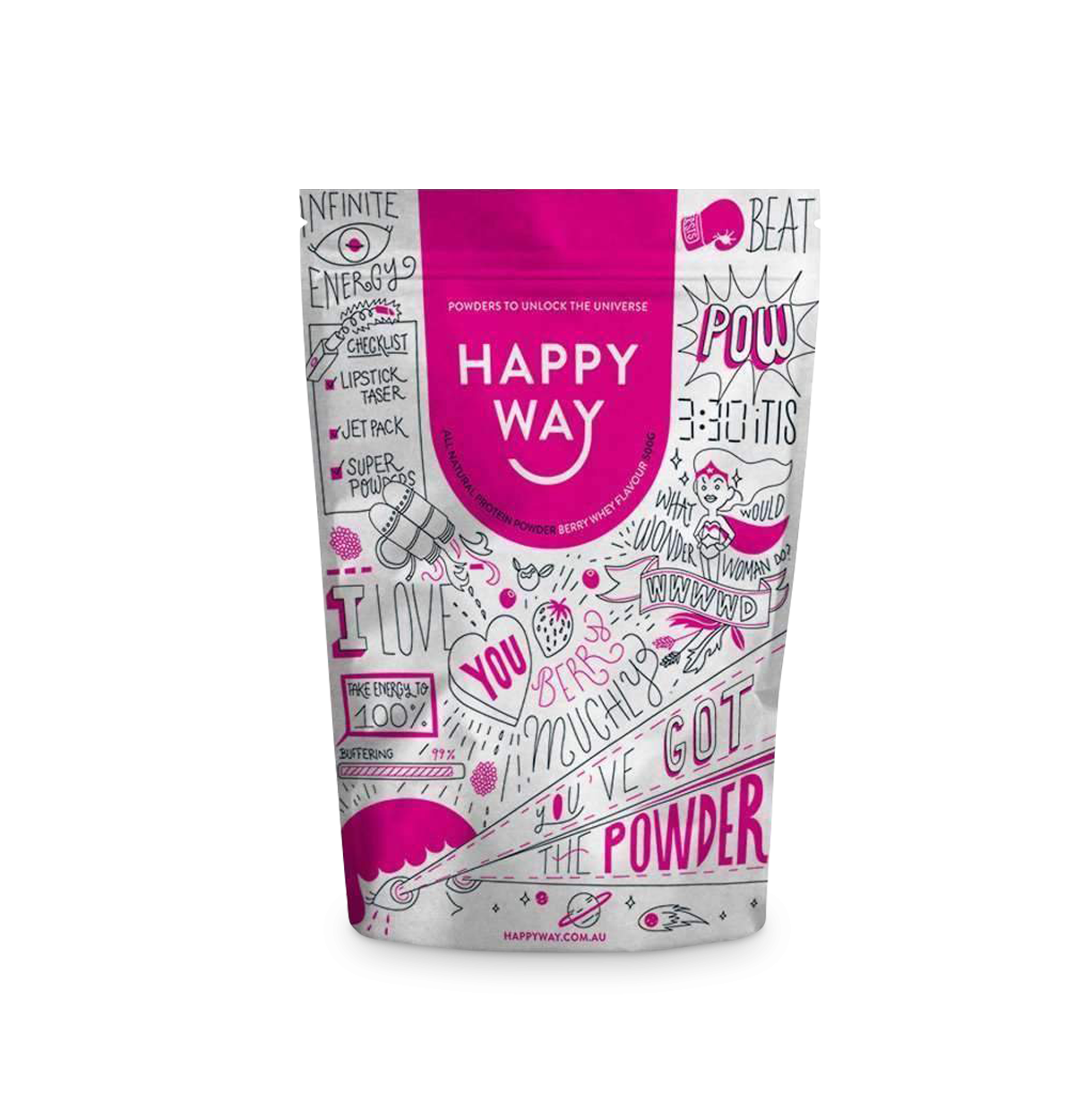 HAPPY WAY Whey Protein Powder Berry 500g-0