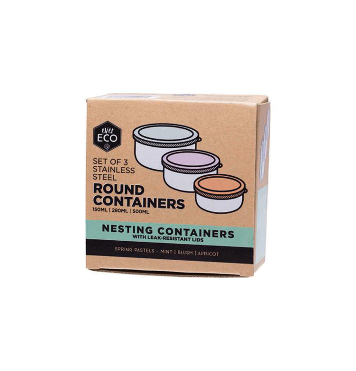 EVER ECO Stainless Steel Round Containers