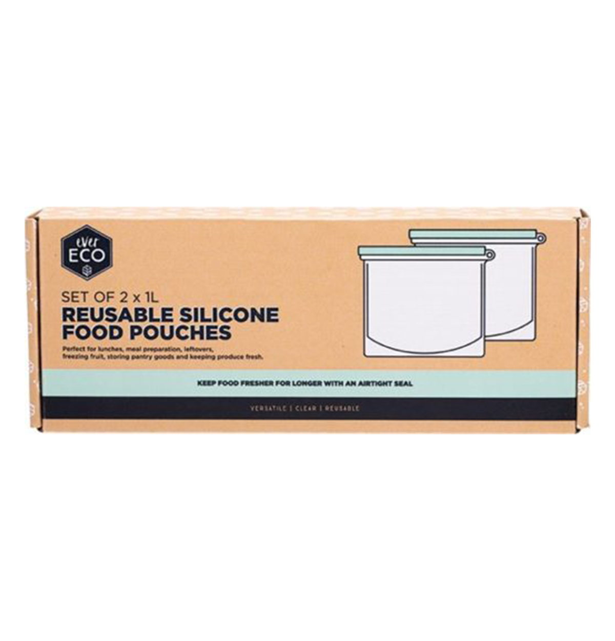 Ever Eco Reusable Silicone Food Pouches Set Of 2 X 1L-0