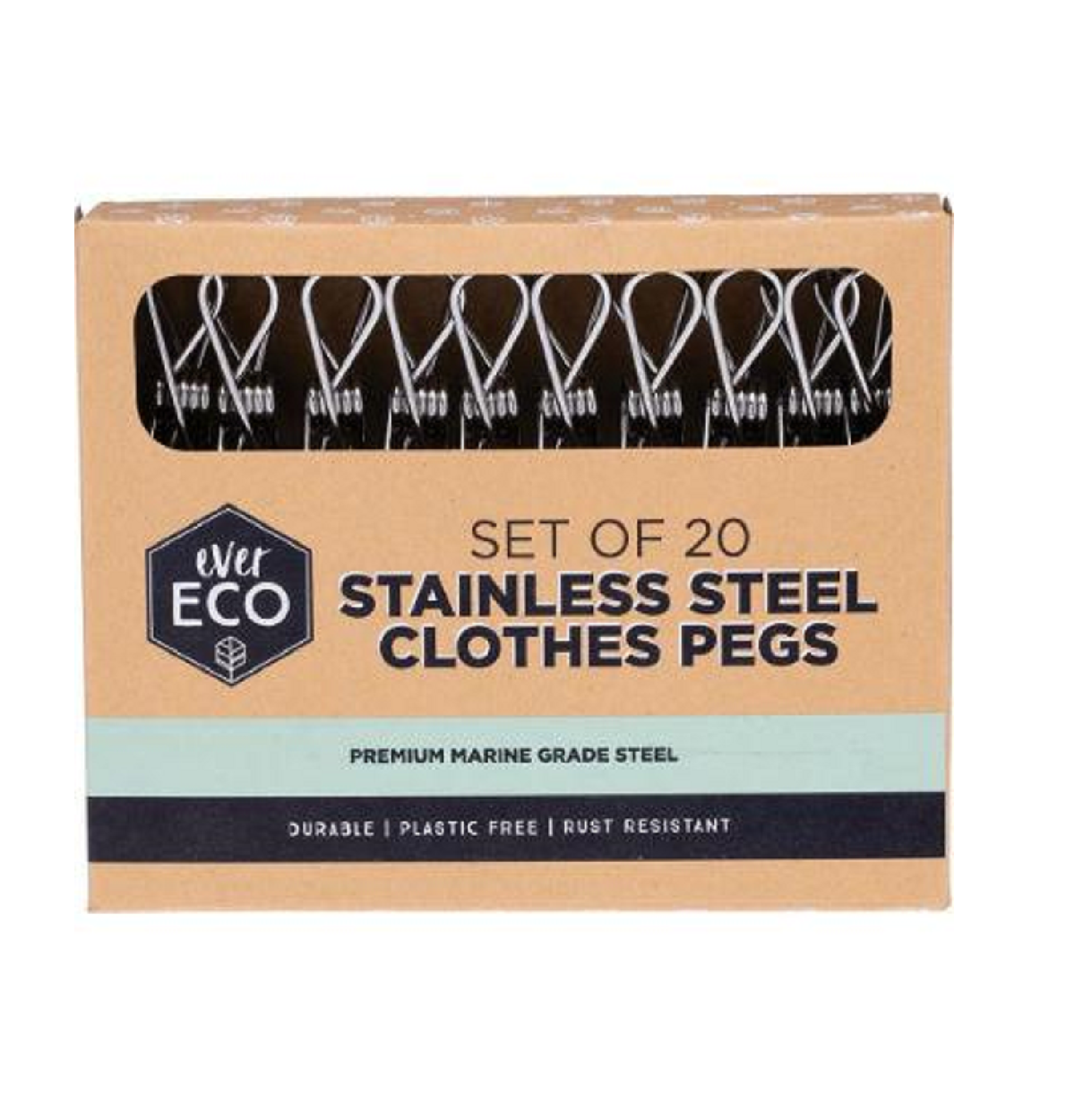 EVER ECO Stainless Steel Clothes Pegs Premium Marine Grade 20-0
