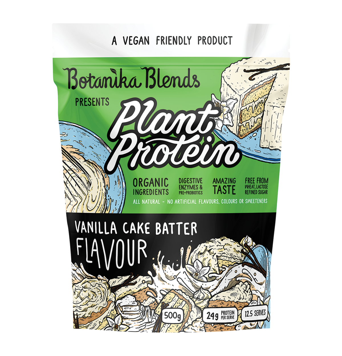 Image of BOTANIKA BLENDS Plant Protein Vanilla Cake Batter 500g