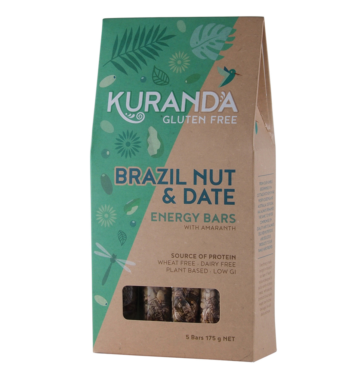 Kuranda Gluten Free Energy Bars Brazil Nut & Date 35g x 5 Pack-0