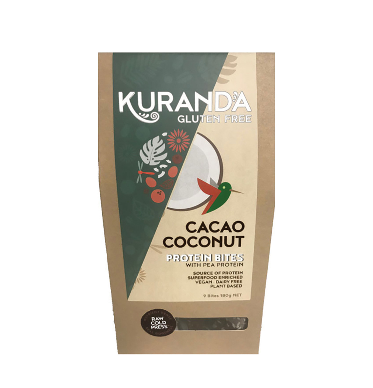 Kuranda Gluten Free Protein Bites Cacao Coconut 20g x 9 Pack-0