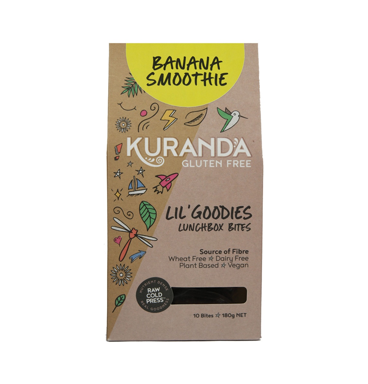 Kuranda Gluten Free Lil' Goodies Lunchbox Bites Banana Smoothie 18g x 10 Pack-0