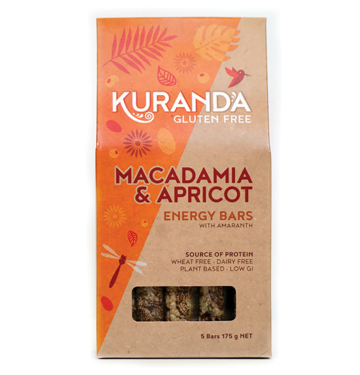 Kuranda Gluten Free Energy Bars Macadamia & Apricot 35g x 5 Pack-0