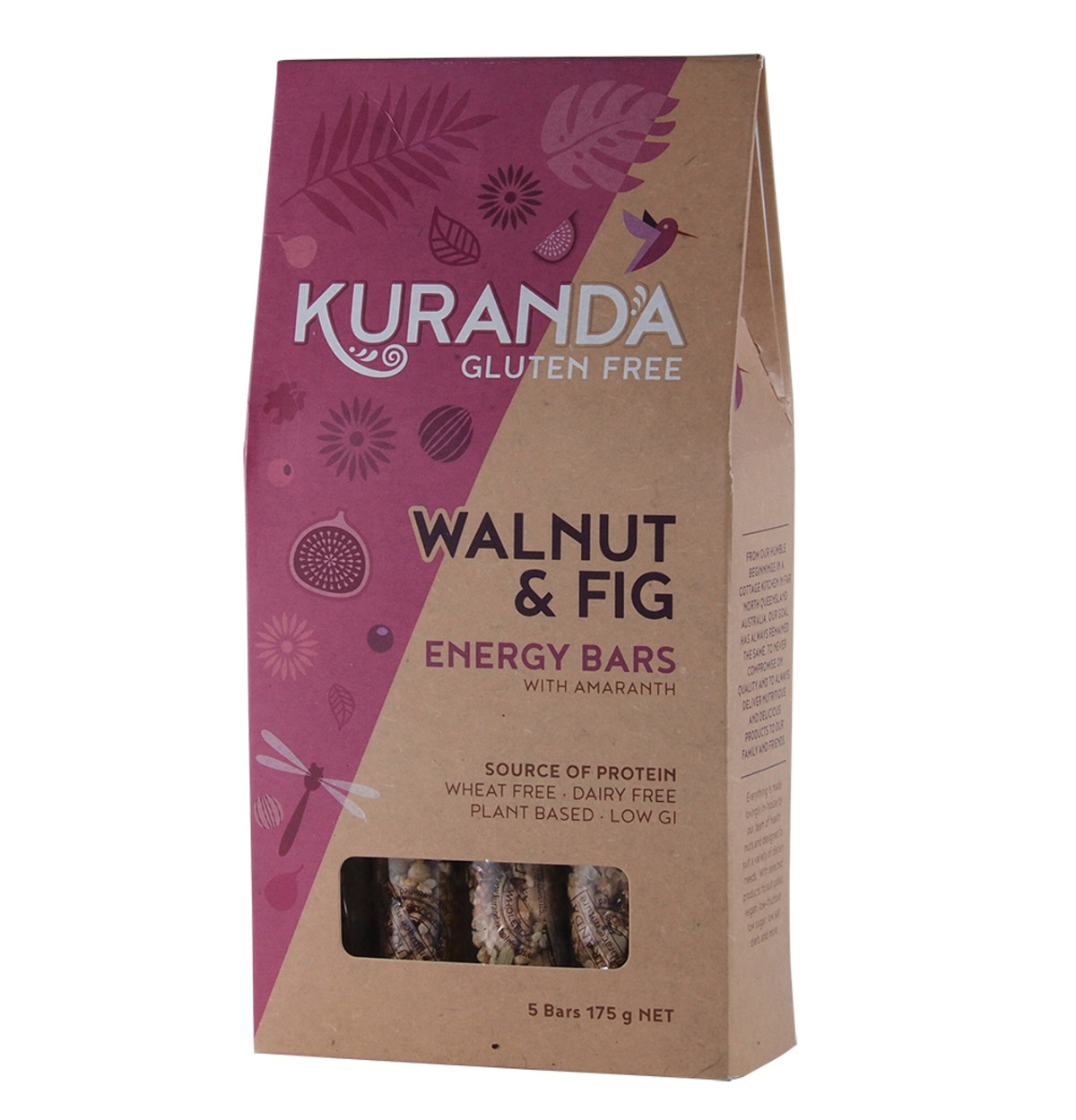 Kuranda Gluten Free Energy Bars Walnut & Fig 35g x 5 Pack-0
