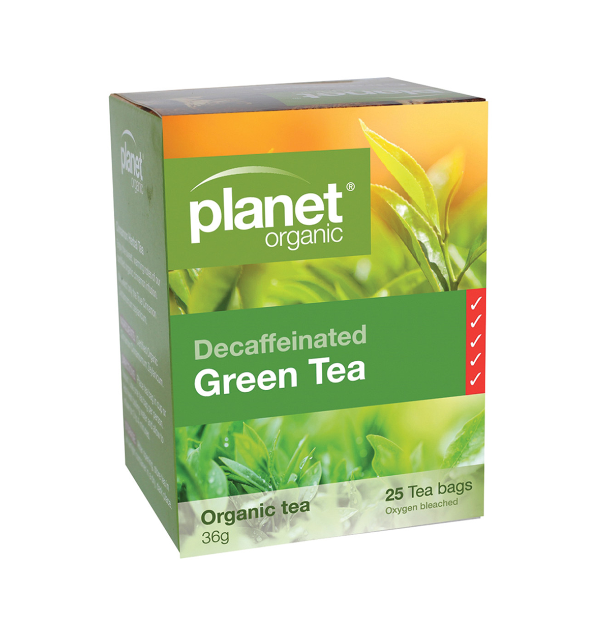 Planet Organic Organic Decaffeinated Green Tea x 25 Tea Bags-0