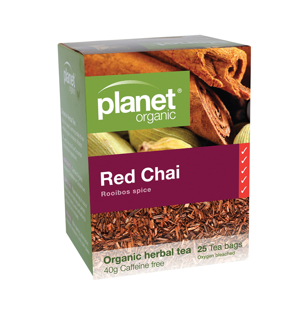 Planet Organic Organic Red Chai (Rooibos Spice) Herbal Tea x 25 Tea Bags-0