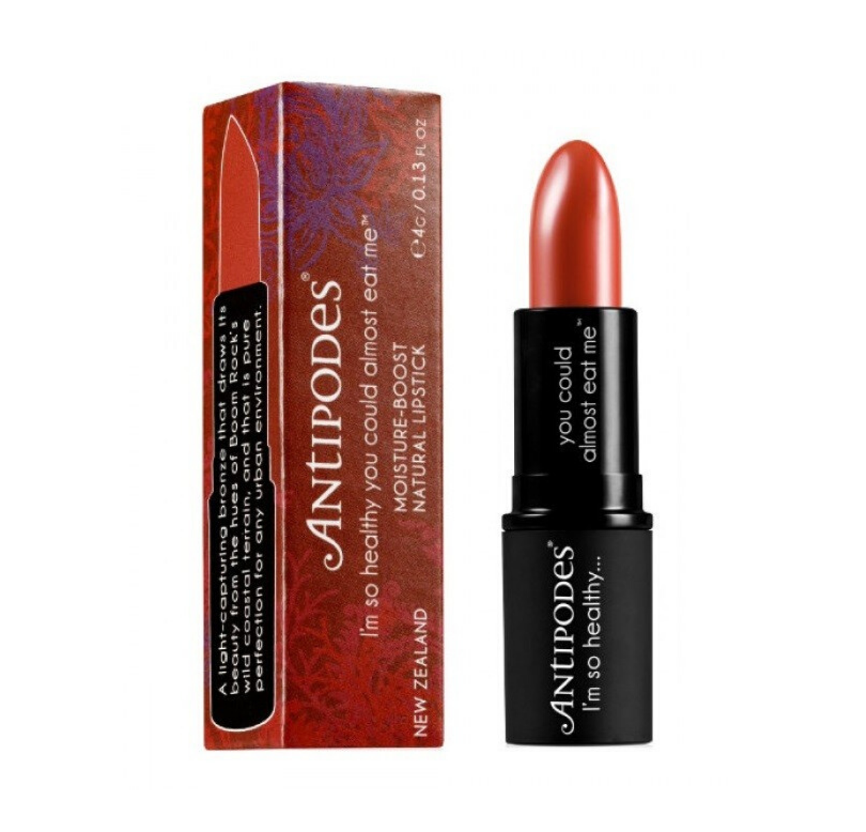 Antipodes Organic Moisture-Boost Natural Lipstick Boom Rock Bronze