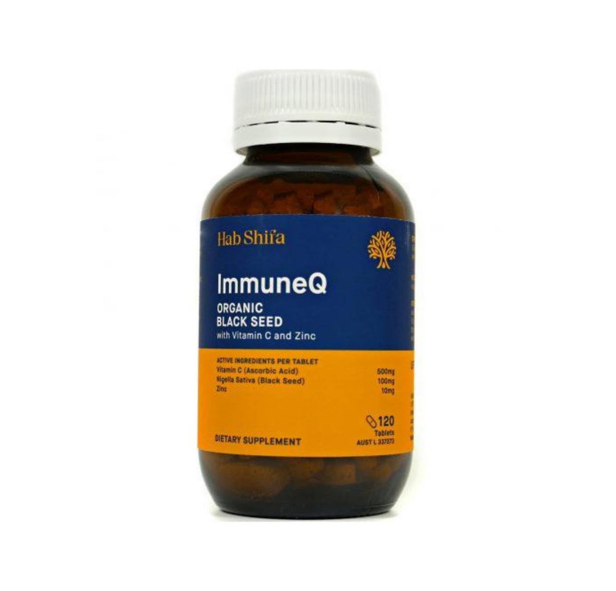 Hab Shifa ImmuneQ Organic Black Seed with Vitamin C & Zinc 120t
