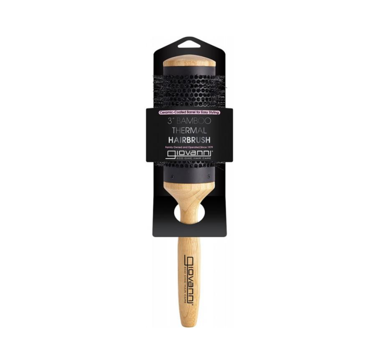 GIOVANNI Bamboo Hair Brush Thermal - Ceramic Coated Barrel-0