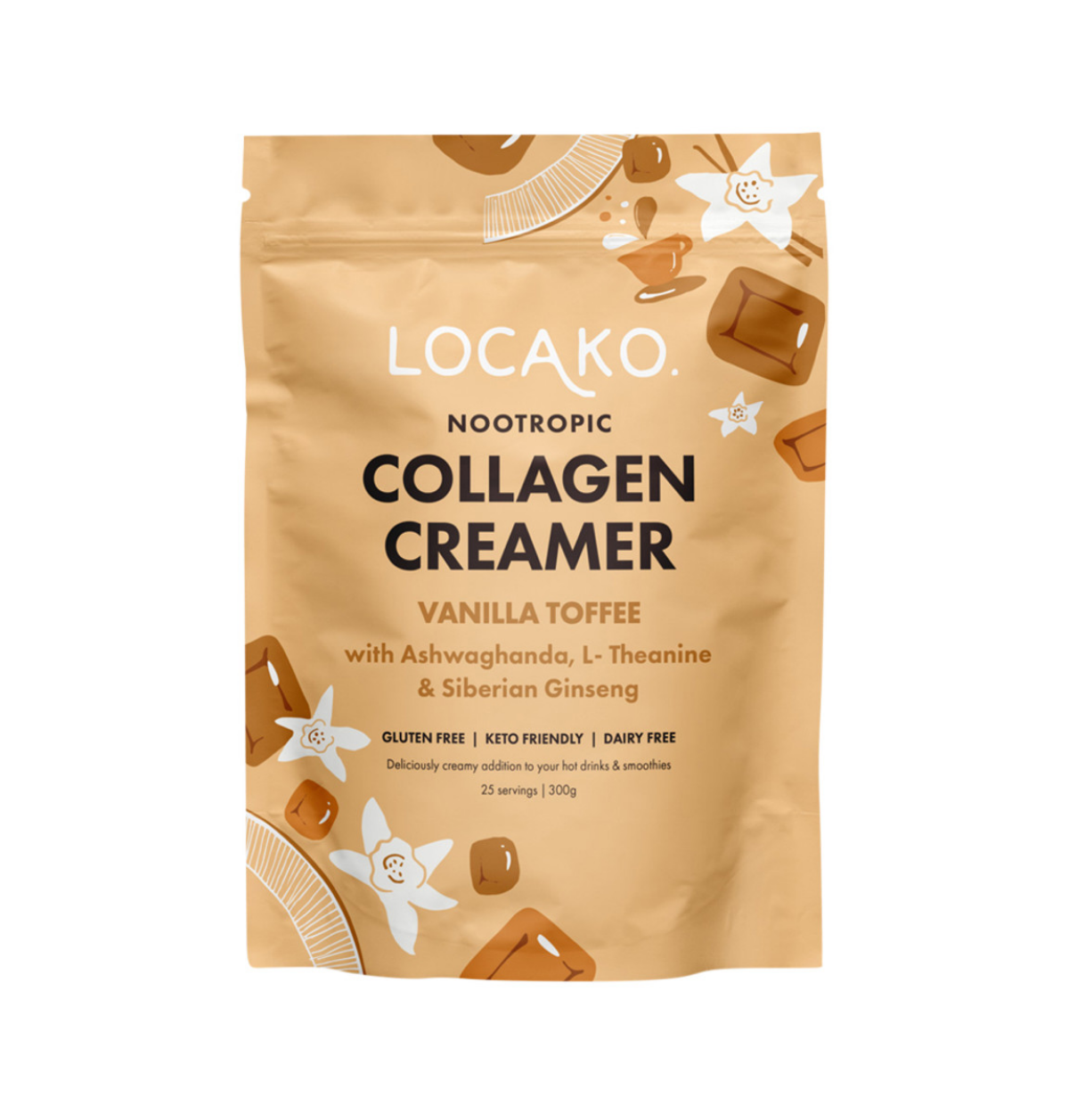 Locako Collagen Creamer Nootropic (Vanilla Toffee) 300g-0