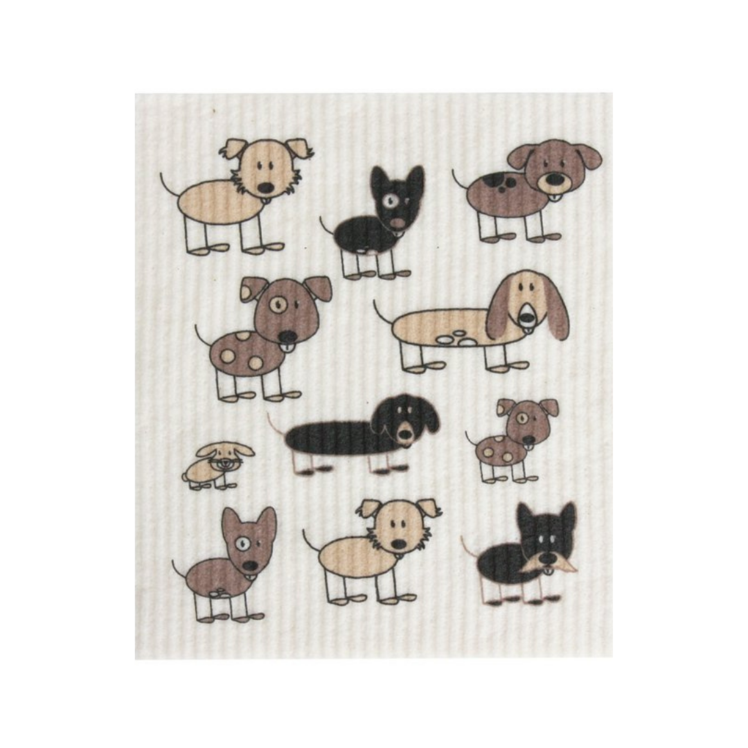 RETROKITCHEN 100% Biodegradable Dishcloth Dogs 1-0
