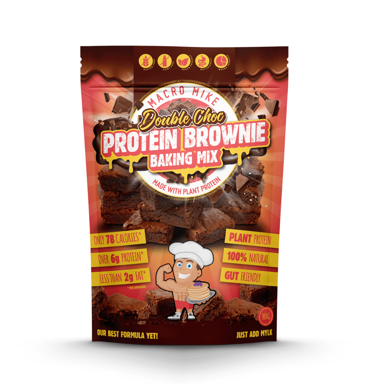 MACRO MIKE Protein Brownie Baking Mix Double Choc 300g-0