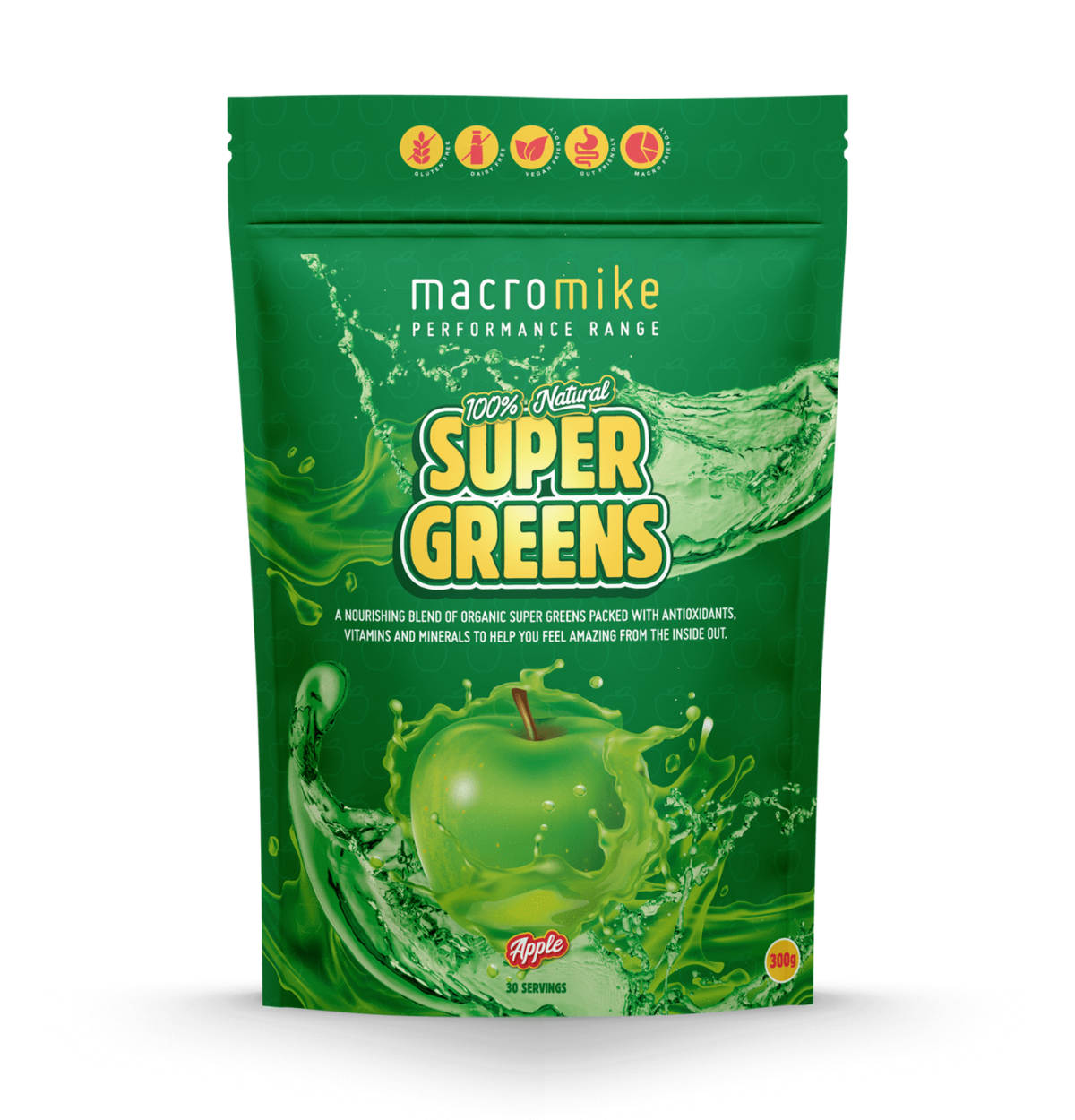 MACRO MIKE Super Greens Apple 300g-0