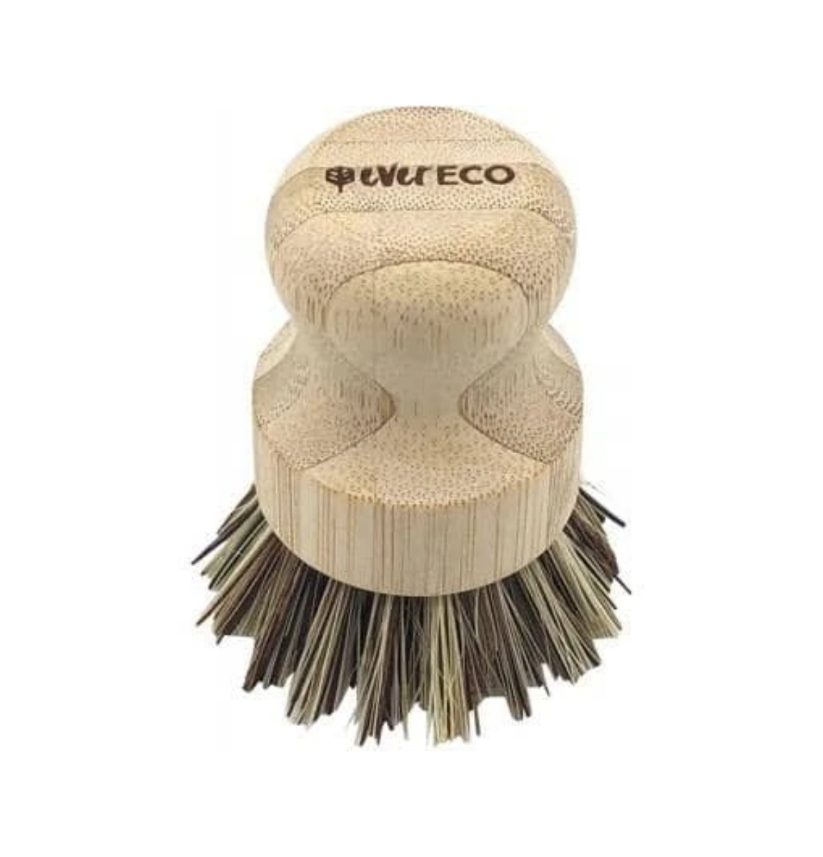 EVER ECO Pot Scrubber Bamboo Handle, Palm Leaf Bristles