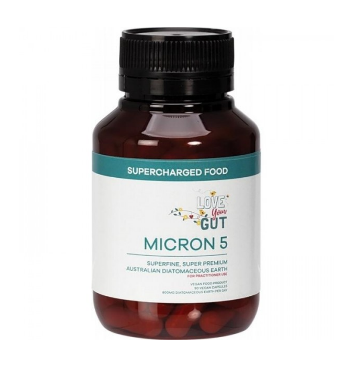SUPERCHARGED FOOD Love Your Gut Capsules Micron 5 Diatomaceous Earth 90