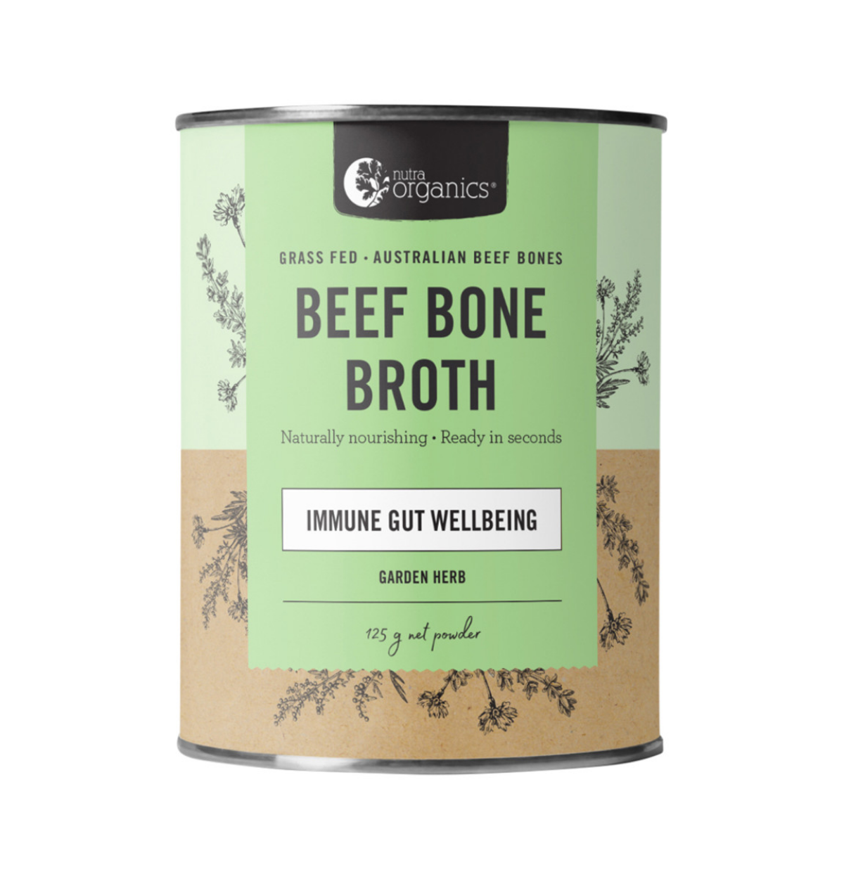 Nutra Organics Bone Broth Beef Garden Herb 125g-0